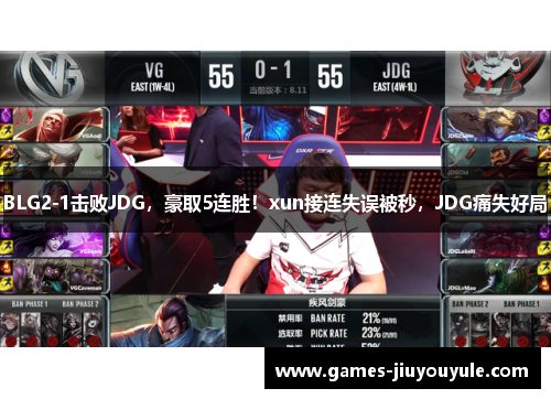 BLG2-1击败JDG，豪取5连胜！xun接连失误被秒，JDG痛失好局